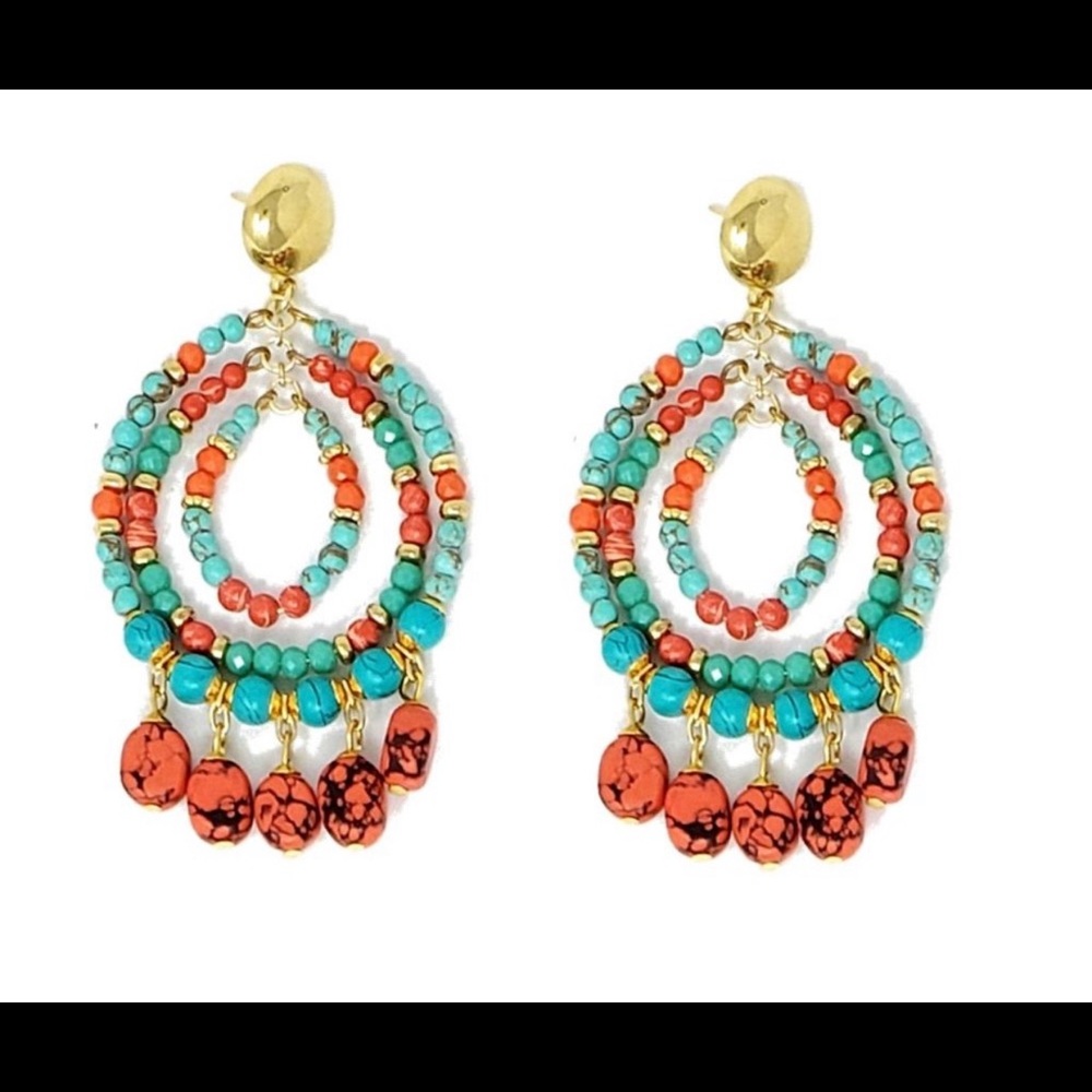 Trendy Boho beaded post earrings!